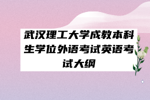 武汉理工大学成教本科生学位外语考试英语考试大纲