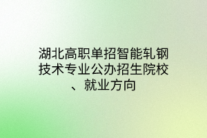 湖北高职单招智能轧钢技术专业公办招生院校、就业方向