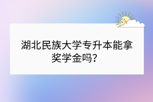 湖北民族大学专升本能拿奖学金吗？