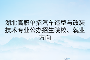 湖北高职单招汽车造型与改装技术专业 湖北高职单招汽车造型与改装技术专业