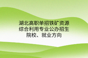 湖北高职单招铁矿资源综合利用专业公办招生院校、就业方向