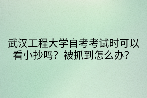 武汉工程大学自考考试时可以看小抄吗？被抓到怎么办？