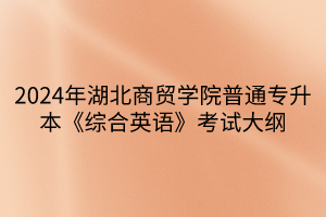 2024年湖北商贸学院普通专升本《综合英语》考试大纲(1)