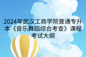 2024年武汉工商学院普通专升本《音乐舞蹈综合考查》课程考试大纲