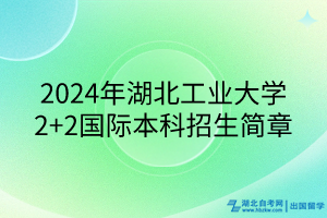 2024年湖北工业大学2+2国际本科招生简章