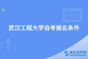 武汉工程大学自考报名条件