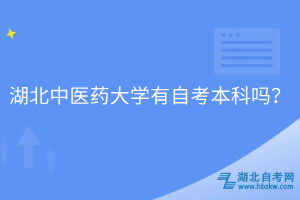 湖北中医药大学有自考本科吗？