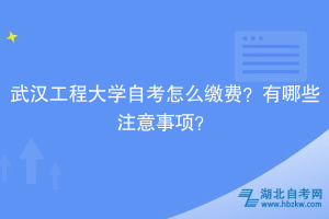 武汉工程大学自考​怎么缴费？有哪些注意事项？