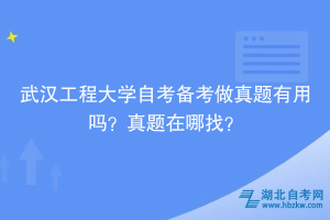武汉工程大学自考备考做真题有用吗？真题在哪找？