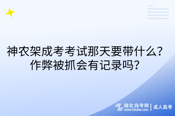 神农架成考考试那天要带什么？作弊被抓会有记录吗？