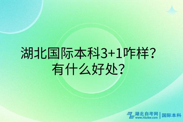 湖北国际本科3+1咋样？有什么好处？
