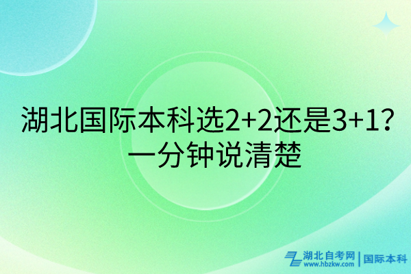 湖北国际本科选2+2还是3+1？一分钟说清楚