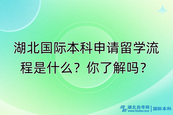 湖北国际本科申请留学流程是什么？你了解吗？