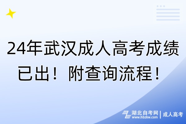 24年武汉成人高考成绩已出！附查询流程！