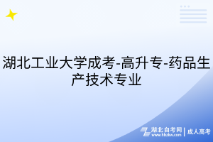 湖北工业大学成考-高升专-药品生产技术专业