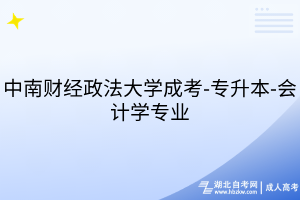 中南财经政法大学成考-专升本-会计学专业