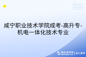咸宁职业技术学院成考-高升专-机电一体化技术专业