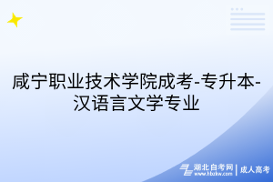 咸宁职业技术学院成考-专升本-汉语言文学专业