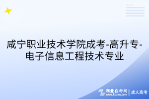 咸宁职业技术学院成考-高升专-电子信息工程技术专业
