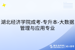 湖北经济学院成考-专升本-大数据管理与应用专业