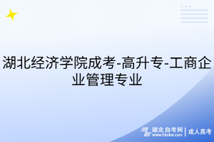 湖北经济学院成考-高升专-工商企业管理专业