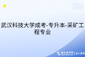 武汉科技大学成考-专升本-采矿工程专业