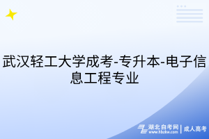 武汉轻工大学成考-专升本-电子信息工程专业