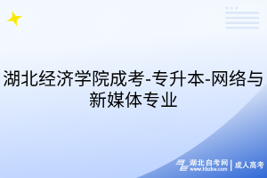 湖北经济学院成考-专升本-网络与新媒体专业