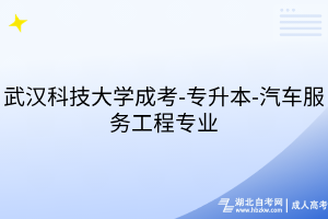 武汉科技大学成考-专升本-汽车服务工程专业