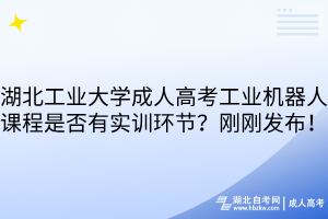 湖北工业大学成人高考工业机器人课程是否有实训环节？刚刚发布！