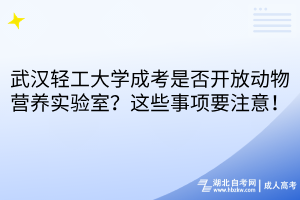 武汉轻工大学成考是否开放动物营养实验室？这些事项要注意！