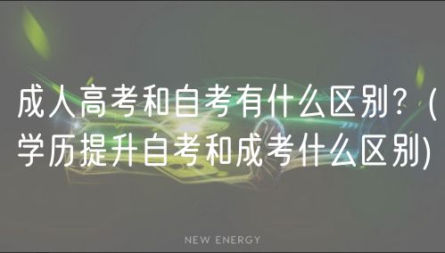 成人高考和自考有什么区别？(学历提升自考和成考什么区别)