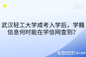 武汉轻工大学成考入学后，学籍信息何时能在学信网查到？