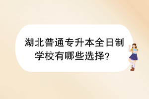湖北普通专升本全日制学校有哪些选择？
