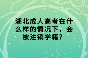 湖北成人高考在什么样的情况下，会被注销学籍？