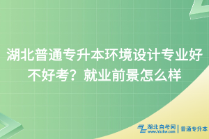 湖北普通专升本环境设计专业好不好考？就业前景怎么样？