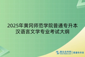 2025年黄冈师范学院普通专升本汉语言文学专业考试大纲