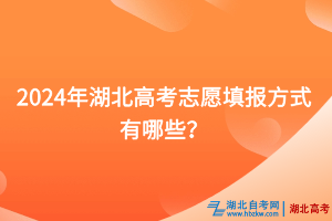 2024年湖北高考志愿填报方式有哪些？