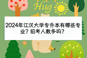 2024年江汉大学专升本有哪些专业？招考人数多吗？