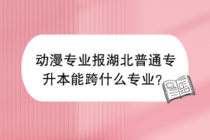 动漫专业报湖北普通专升本能跨什么专业？