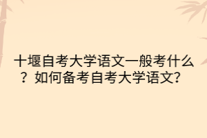 十堰自考大学语文一般考什么？如何备考自考大学语文？