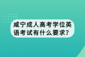 咸宁成人高考学位英语考试有什么要求？