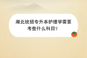 湖北统招专升本护理学需要考些什么科目？