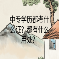 中专学历都考什么证？都有什么用处？