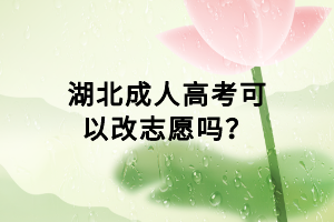 湖北成人高考可以改志愿吗？