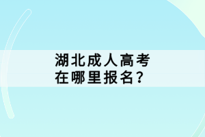湖北成人高考在哪里报名？