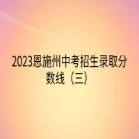 2023恩施州中考招生录取分数线（三）