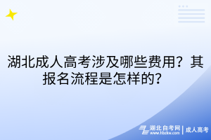 湖北成人高考涉及哪些费用？其报名流程是怎样的？