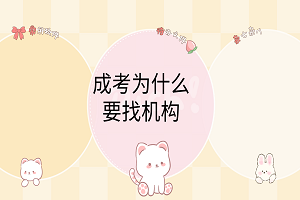 成考为什么要找机构