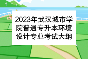 2023年武汉城市学院普通专升本环境设计专业考试大纲